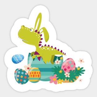 Dinosaur T-Rex Bunny Easter Egg Funny Gift For Boys Sticker